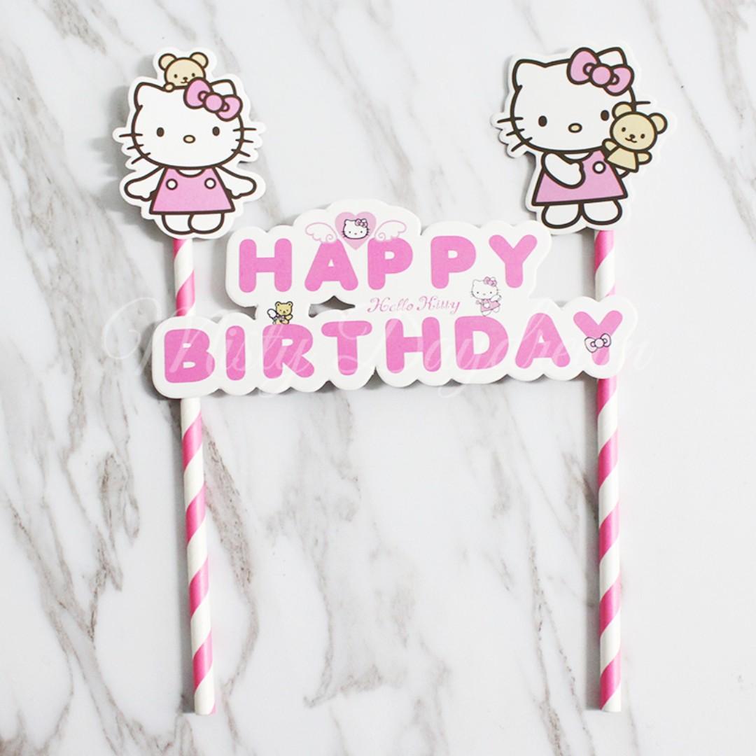 Hello Kitty Birthday Cake Topper Toppers Food Drinks Baked