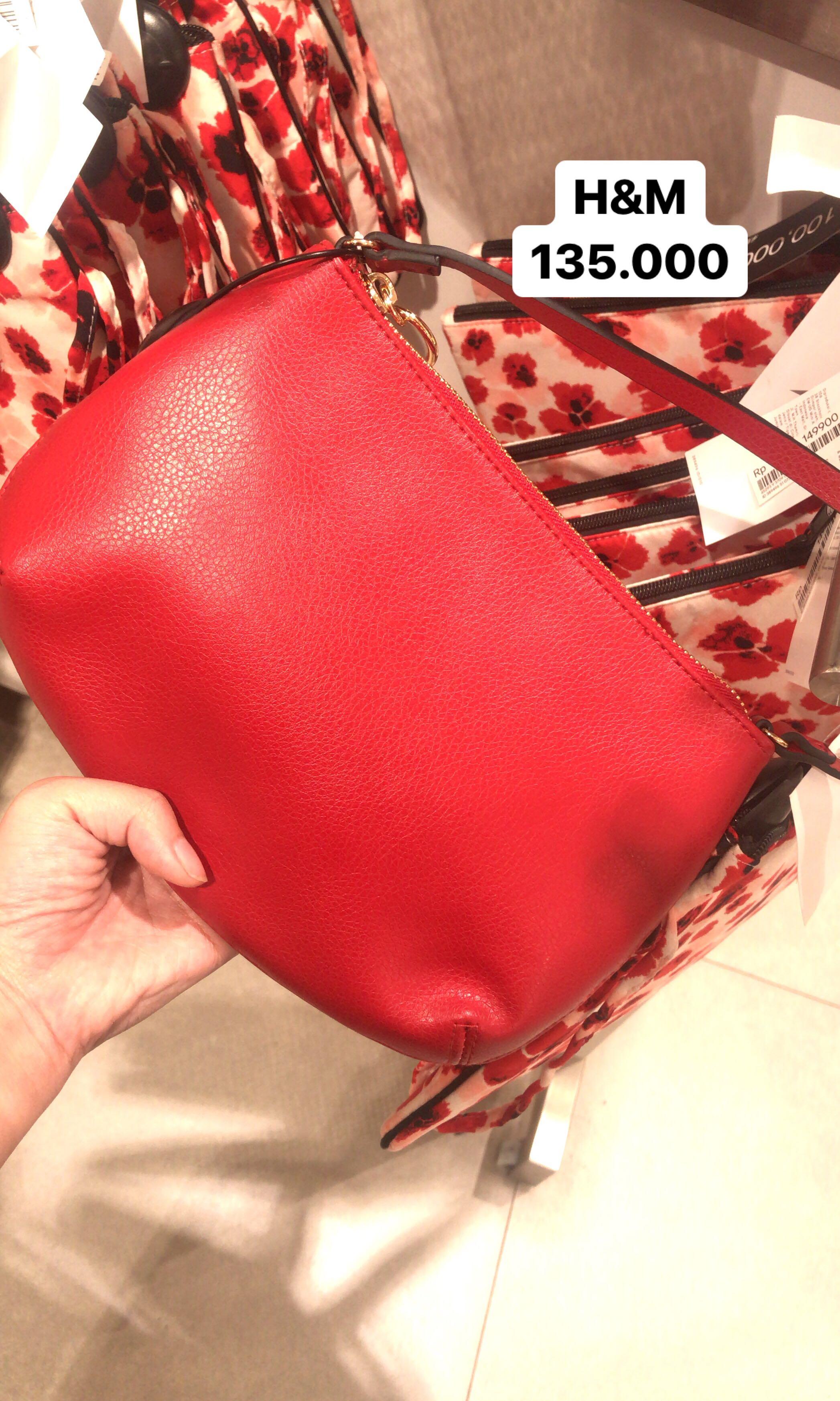 H&m red store bag