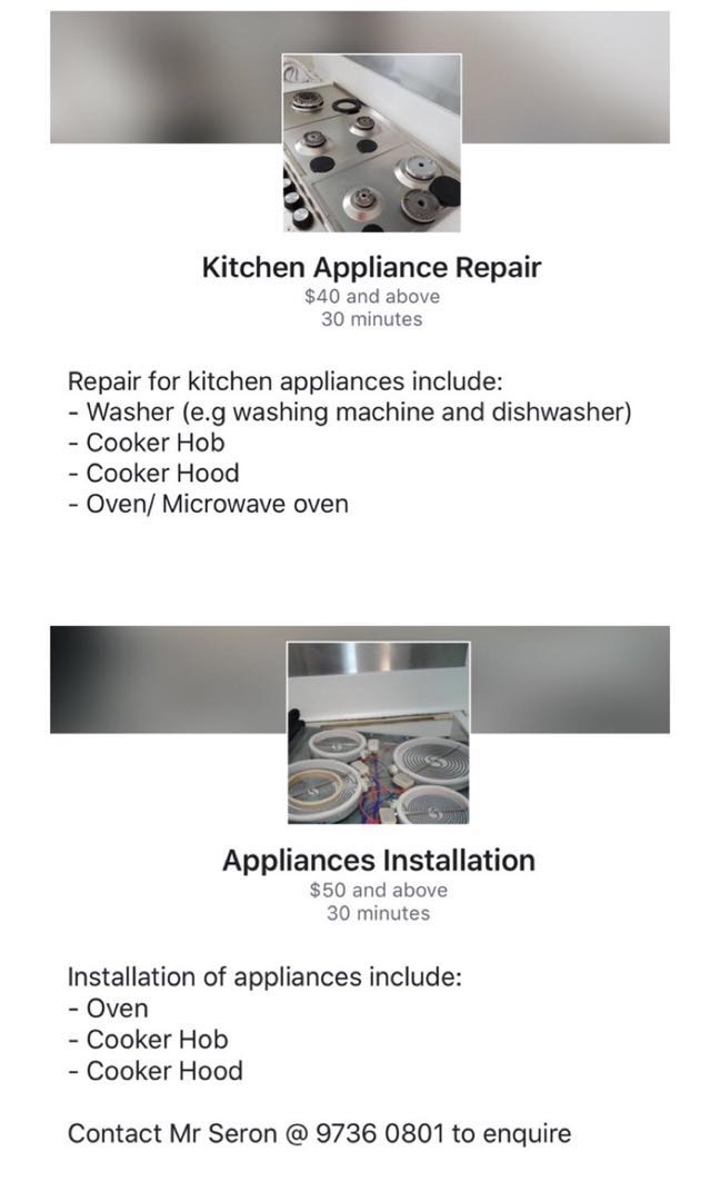 Kitchen Appliances Repair Lifestyle Services Electronics Gadget Repairs On Carousell