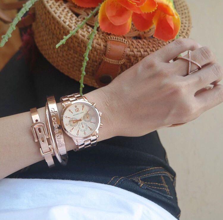 Jam tangan mk hot sale rose gold