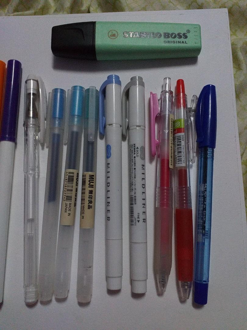 Muji, Pilot Pen, Zebra Mildliner, Stabilo Highlighter and Crayola