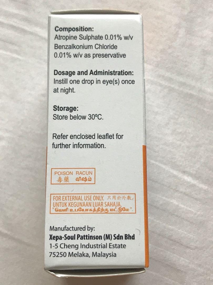 Myopine 0.01% eye drops, Everything Else on Carousell