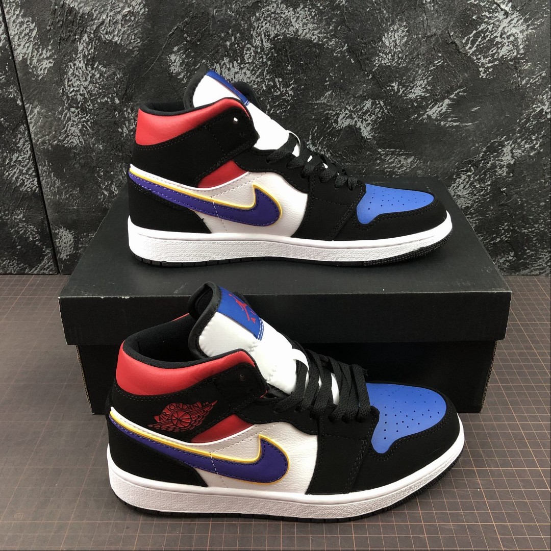 أزرق اركب ريشة Air Jordan 1 Mid Lakers Top 3 Psidiagnosticins Com