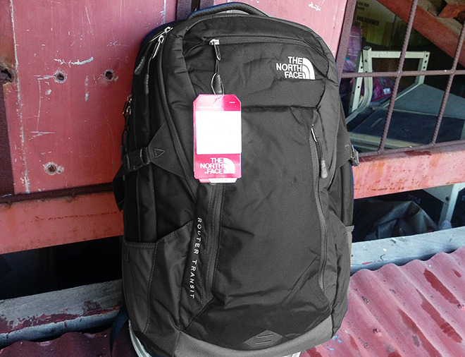north face pink bag
