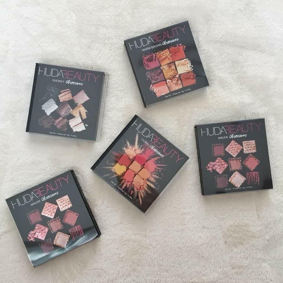 Huda Beauty Obsessions Eyeshadow Palette (Category: Makeup) located in Manila. Submitted by savie316 (Listing ID 237378624, Image 1). Description: 100% Original from USA Available shades •Smokey •Coral •Mauve •Topaz •Amethyst •Warm Brown.