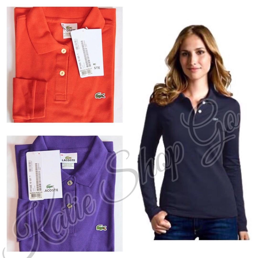 lacoste women's long sleeve polo shirts