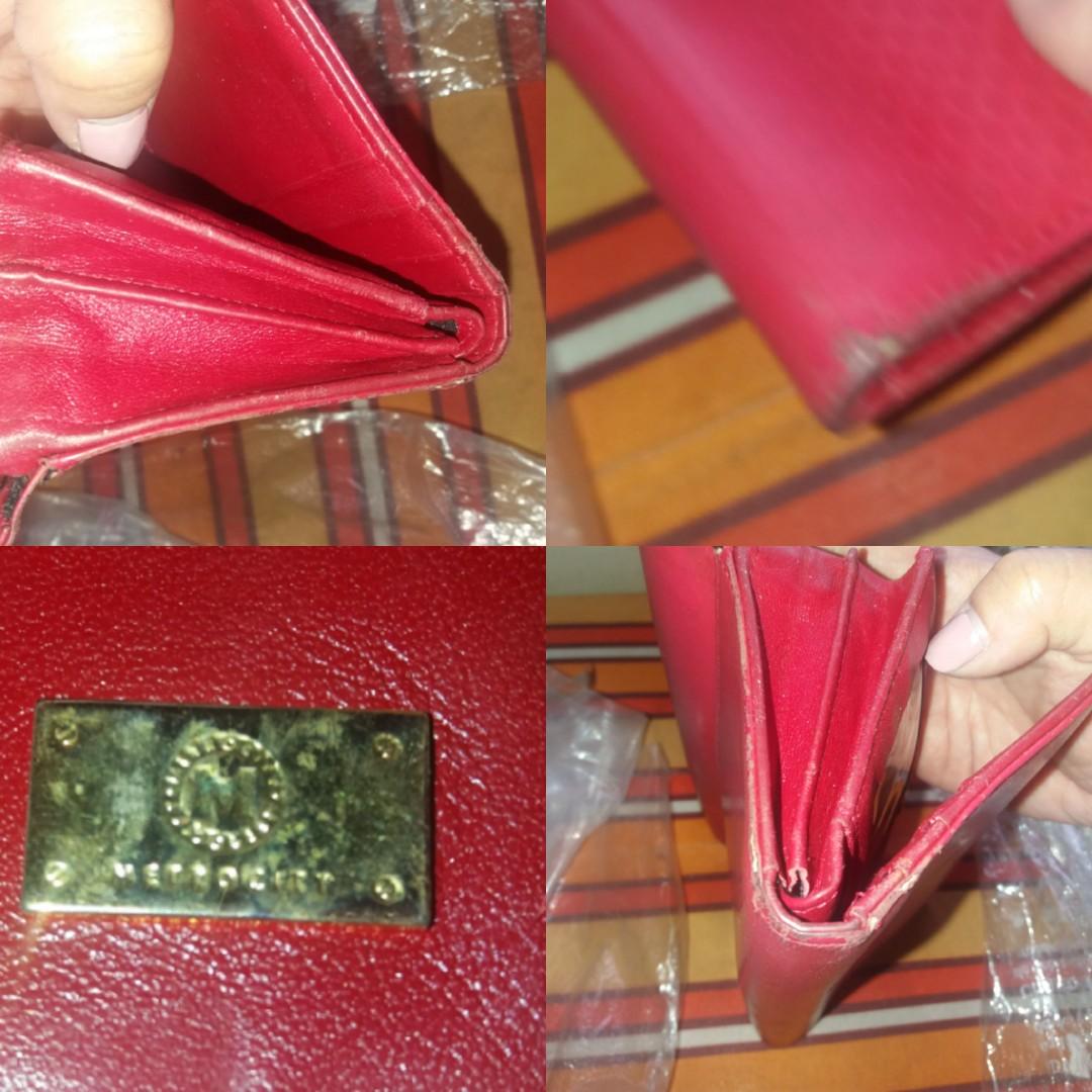 Metrocity, Bags, Metrocity Red Faux Reptile Crocodile Alligator Wallet