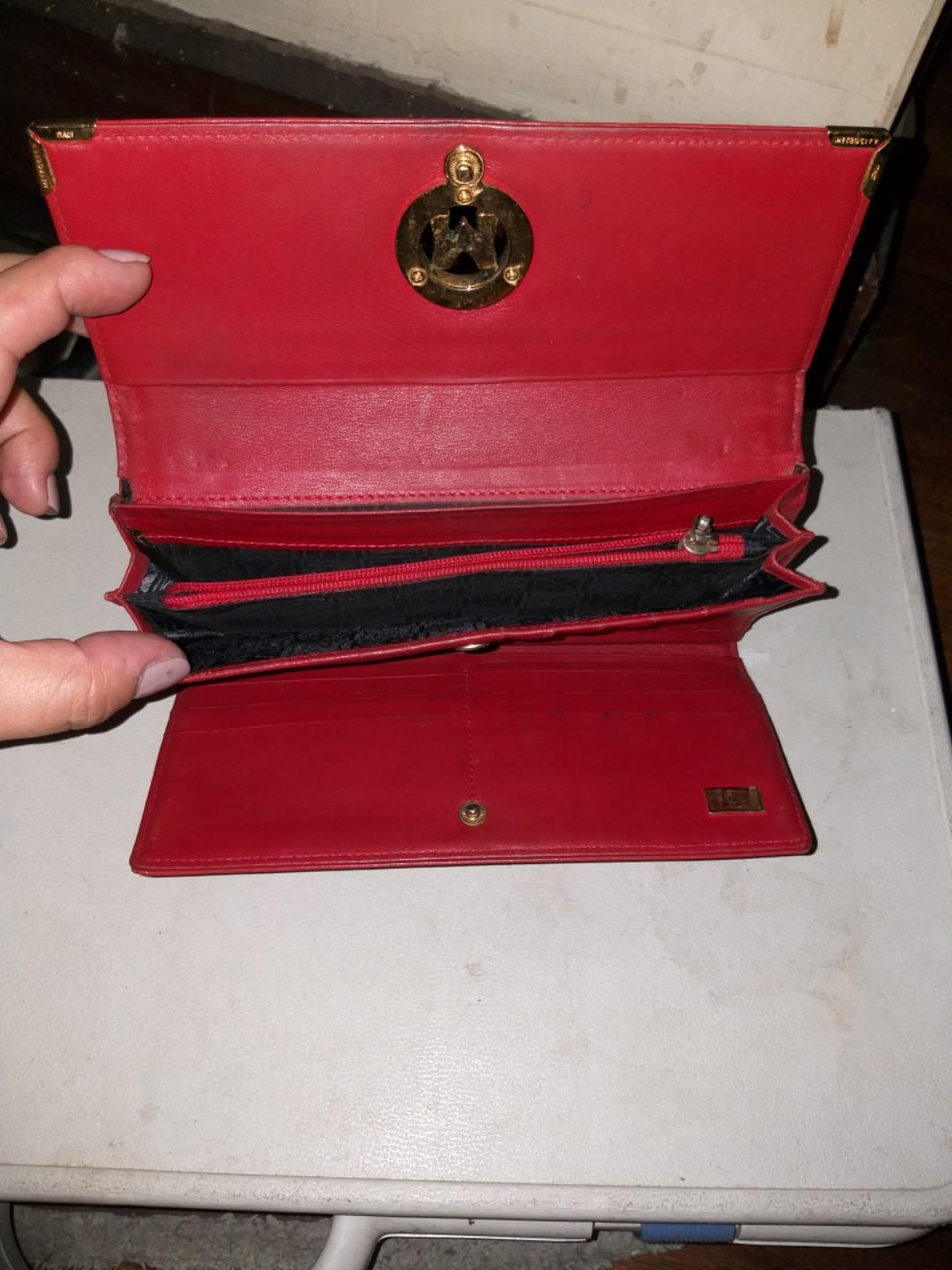 Original Metrocity Red Leather long wallet, Luxury, Bags & Wallets