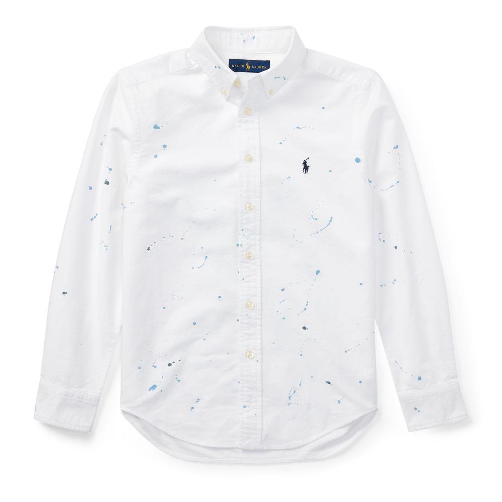 Ralph Lauren paint splatter cotton oxford dress shirt, Men's Fashion, Tops  & Sets, Tshirts & Polo Shirts on Carousell
