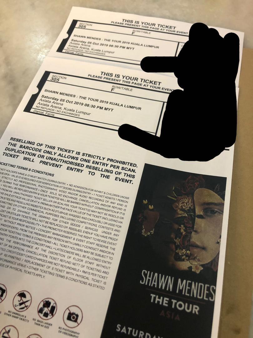 SHAWN MENDES TOUR IN MALAYSIA, Tickets & Vouchers, Local Attractions