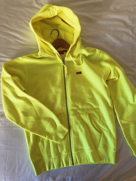 neon yellow supreme hoodie