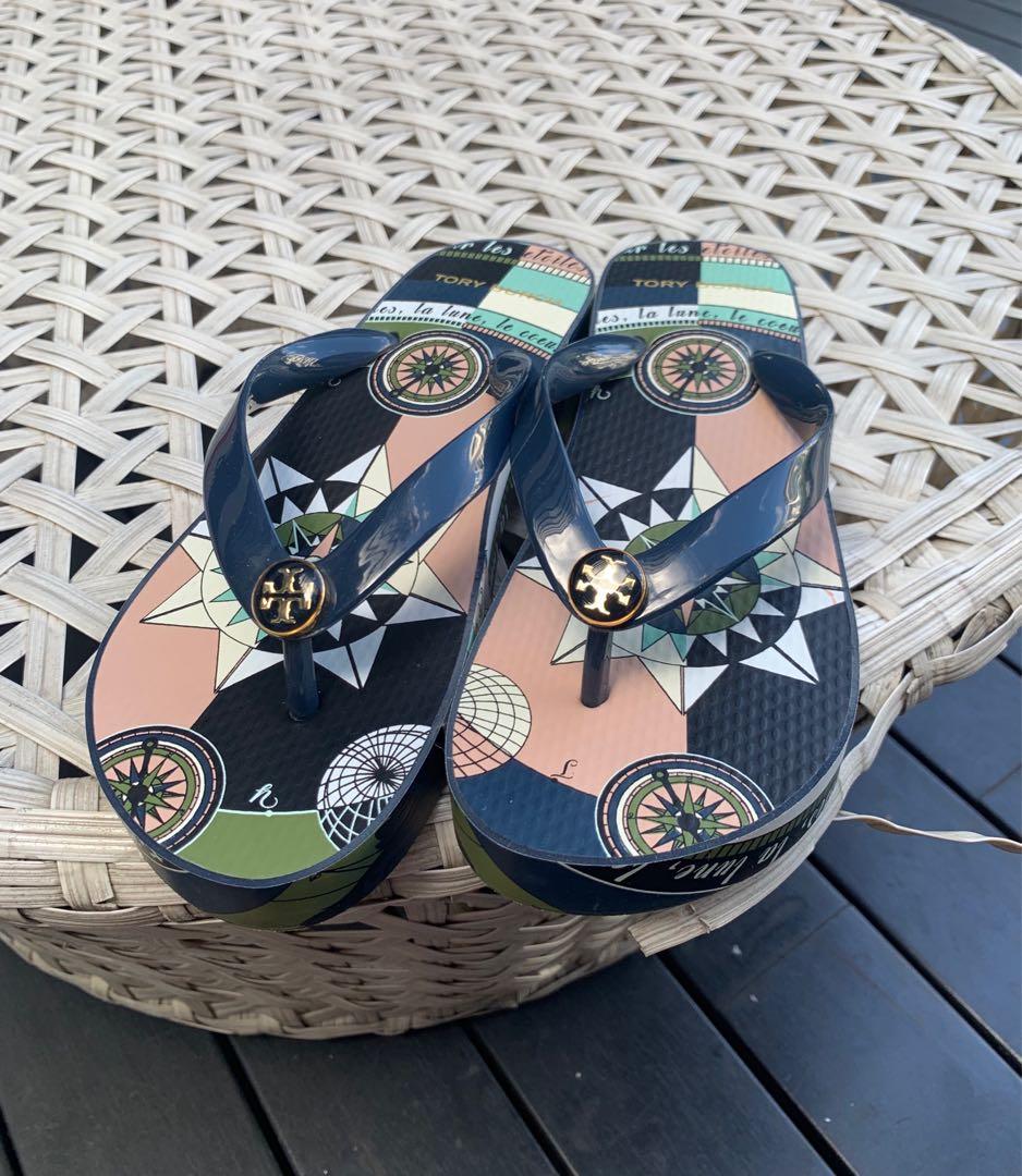 tory burch wedge flip flops