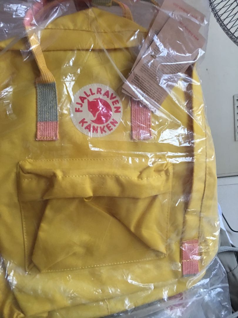 Yellow Fjallraven Kanken 16 liters backpack, Women's Fashion, Bags