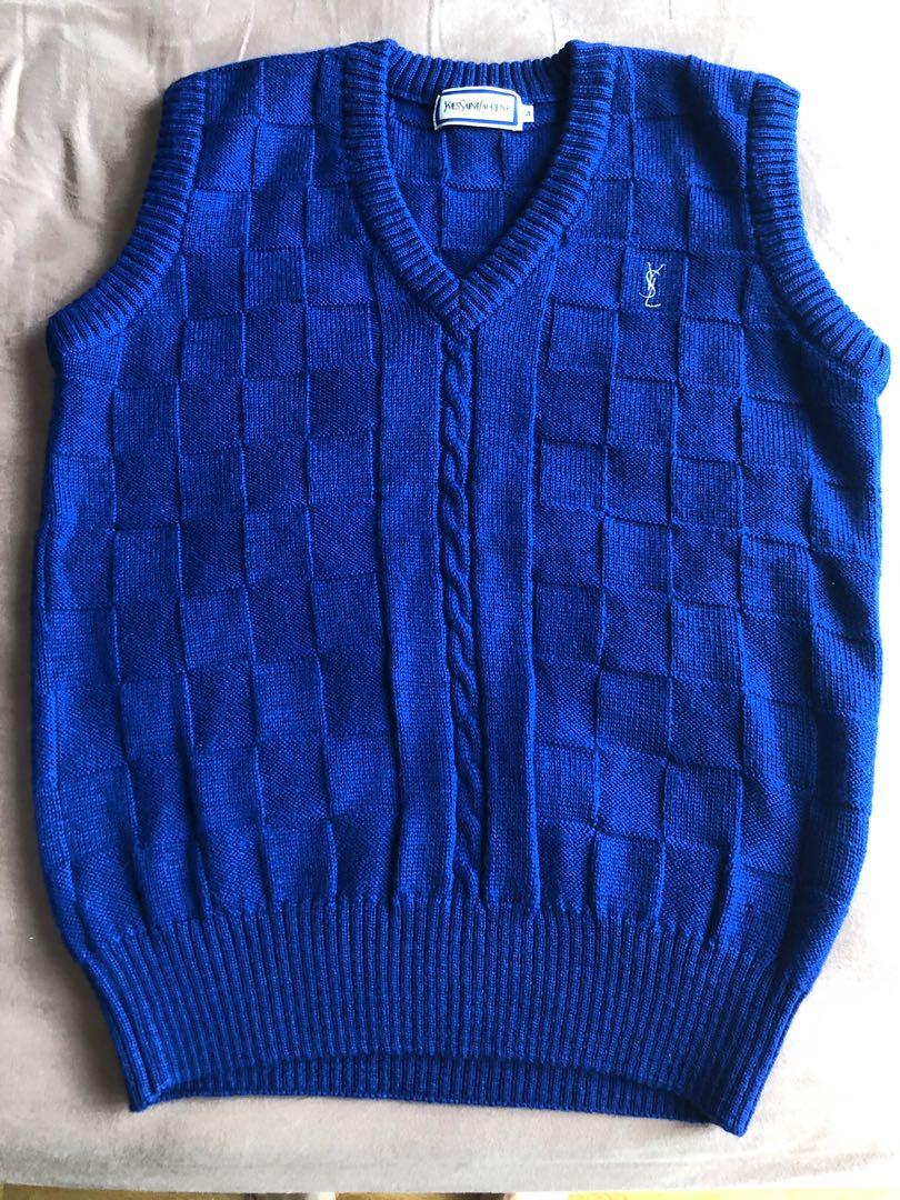 YSL Blue Knitted Vest for men, Men's Fashion, Coats, Jackets and ...