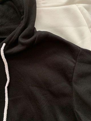 black cropped hoodie