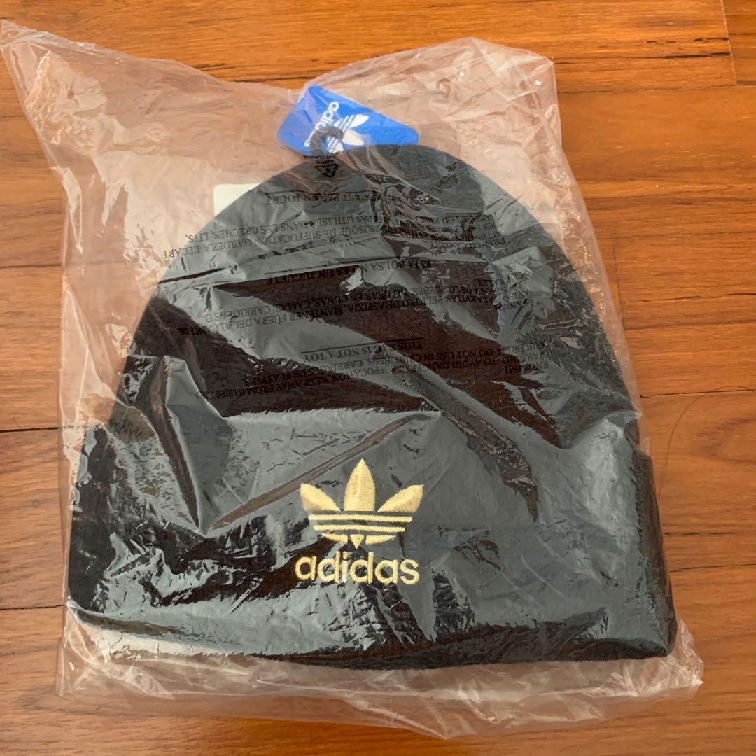 black and gold adidas beanie