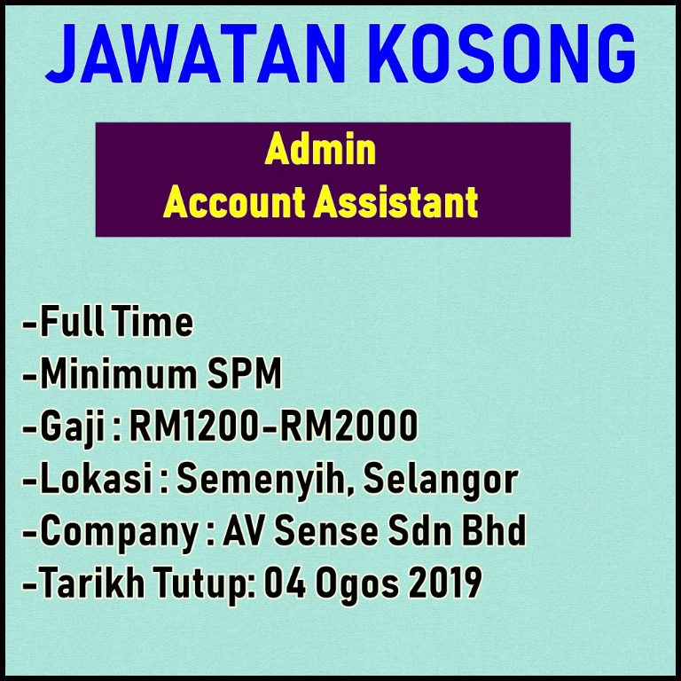Admin Account Assistant Semenyih Selangor Jobs Full Time Admin Office Finance On Carousell