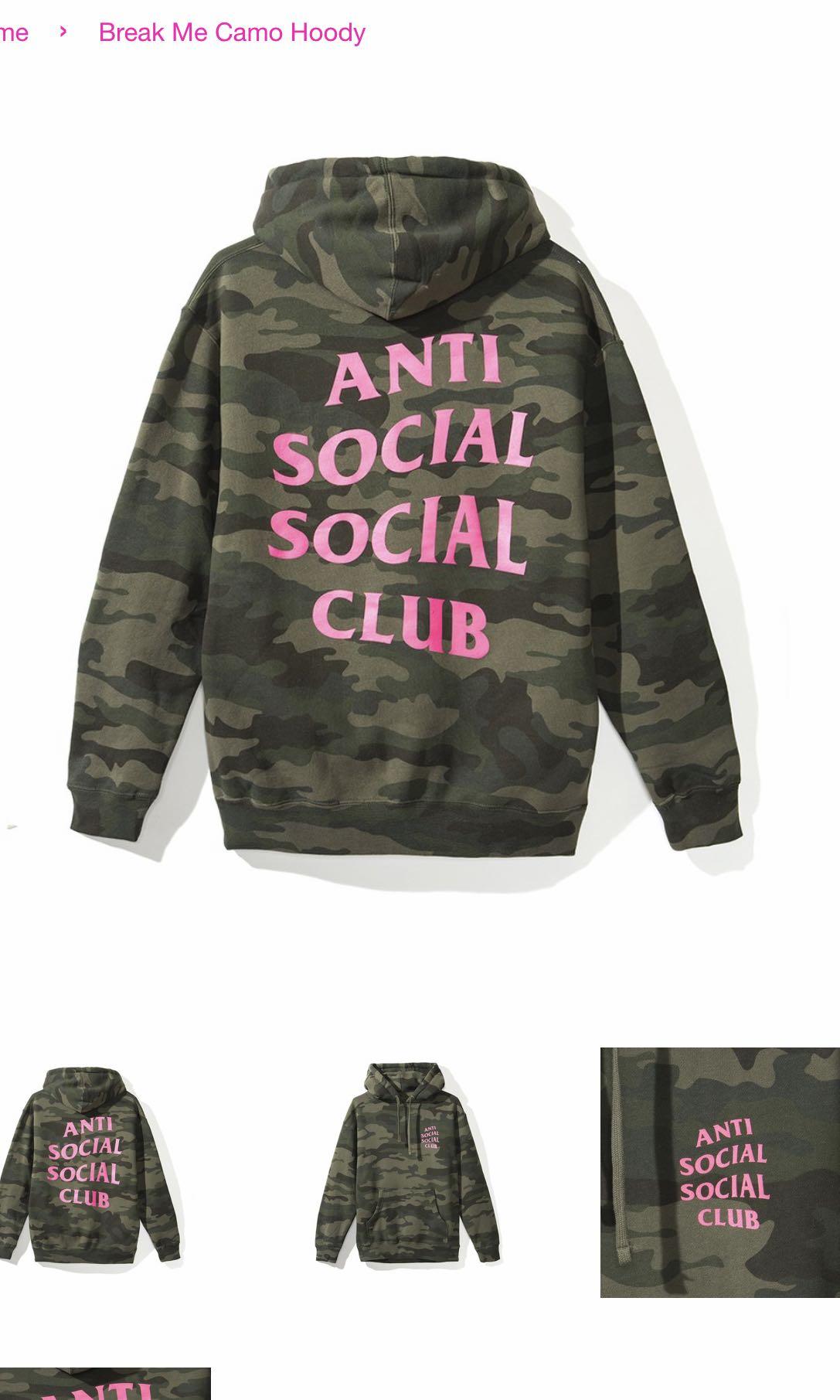 pink camo anti social social club