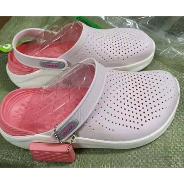 Authntic Crocs Literide Shoes (white/pink), Women's Fashion, Footwear ...