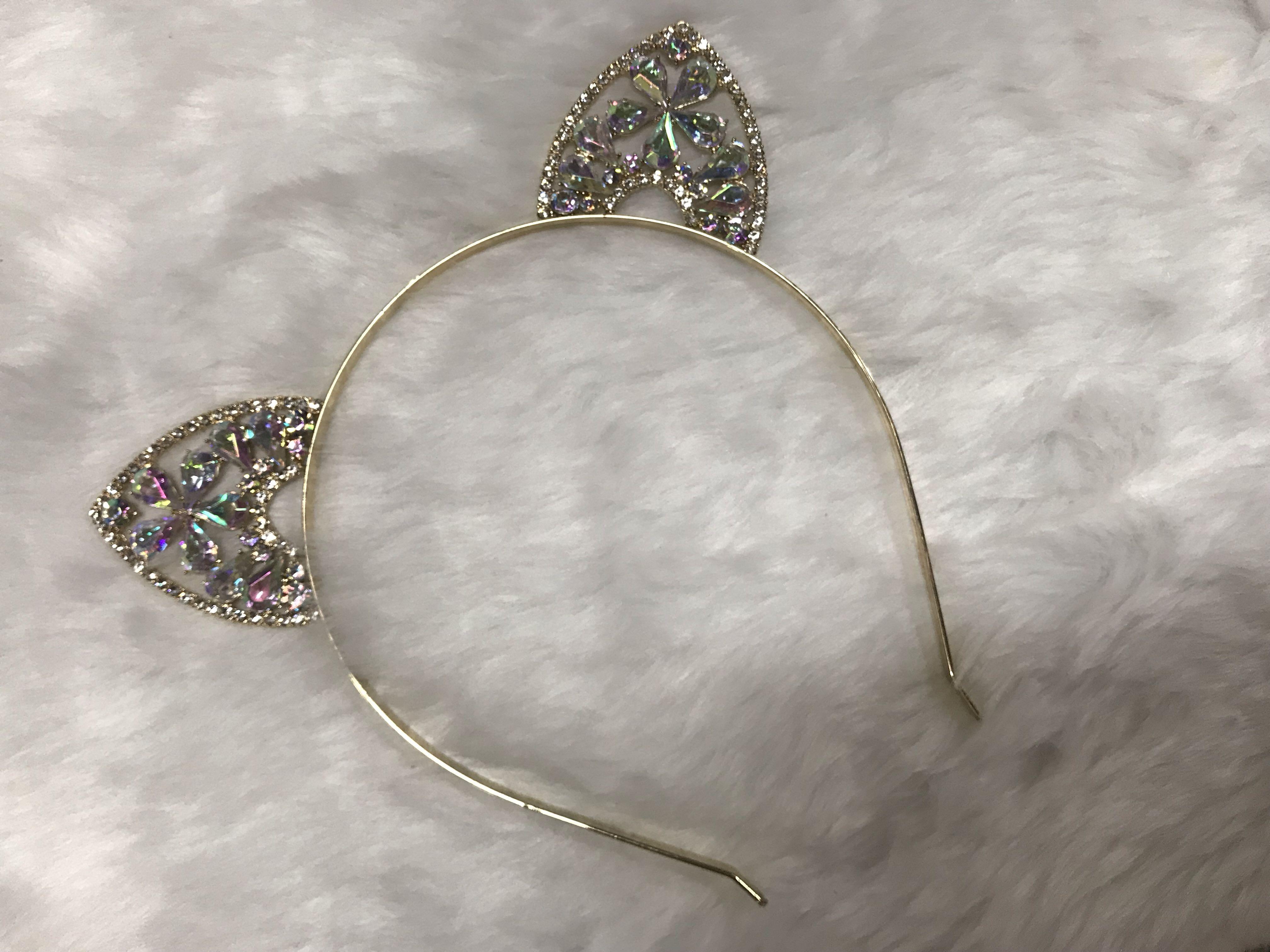Claire S Katy Perry Gold With Diamond Studs Cat Meow Ear Metal
