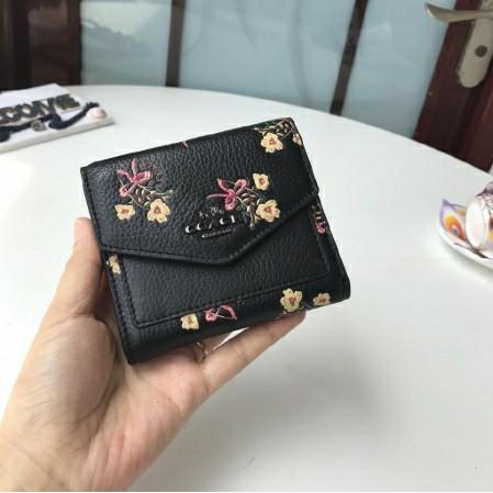 COACH F28445 SMALL WALLET with FLORAL BOW PRINT