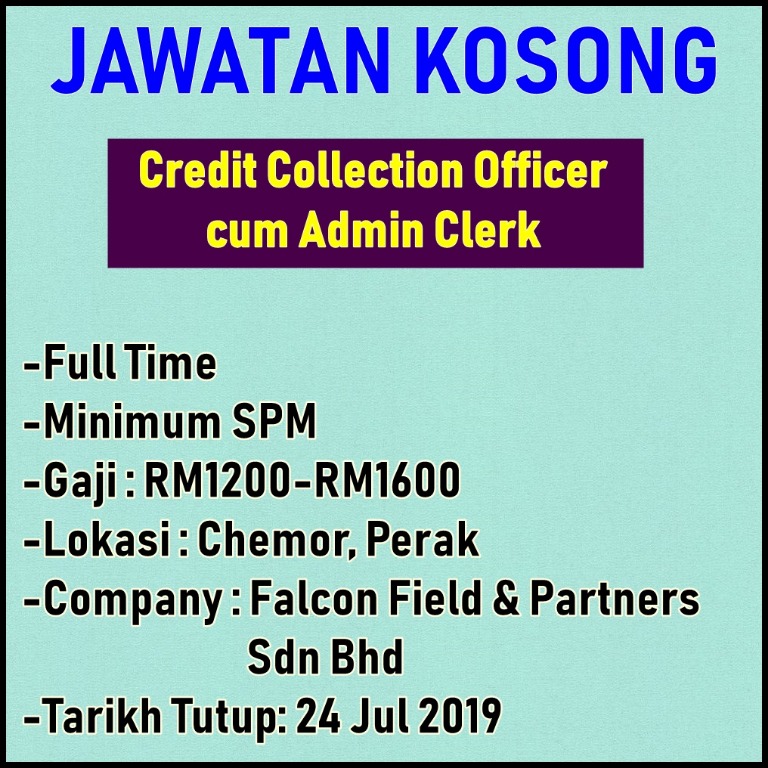 Credit Collection Officer Cum Admin Clerk Perak Jobs Full Time Admin Office Finance On Carousell