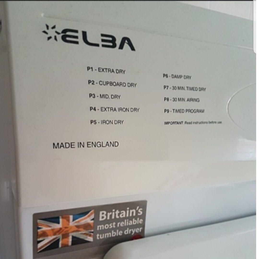 Elba 746F Dryer Tumble Dry Air Hot Clothes Drying Machine Laundry Shirt