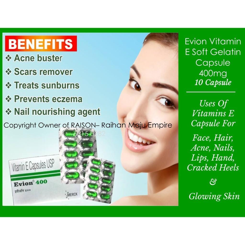 Evion Vitamin E 400mg Health Beauty Face Skin Care On Carousell One strip consists of 10 capsules. evion vitamin e 400mg
