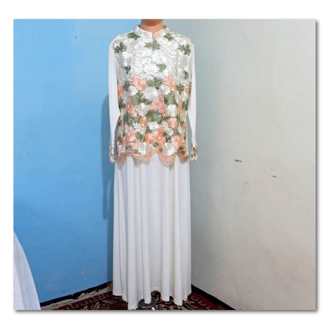 Gamis Putih Bordir Fesyen Wanita Pakaian Wanita Gaun Rok Di Carousell