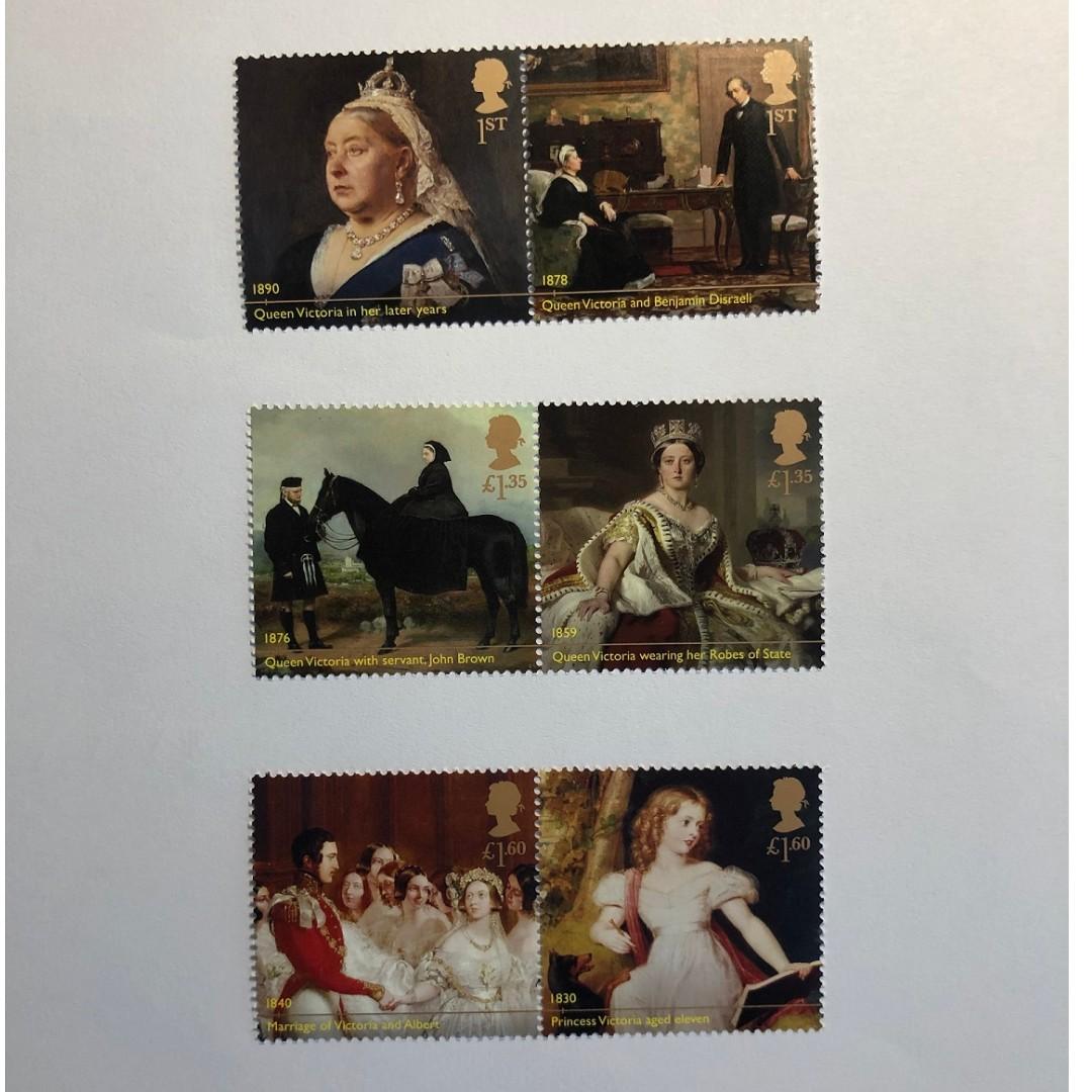 Great Britain Stamp Queen Victoria Bicentenary Set Of Six Stamps Gbstamp Vintage Collectibles Stamps Prints On Carousell