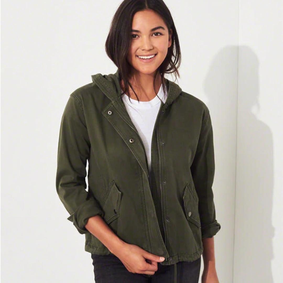 Hollister twill shirt jacket hot sale