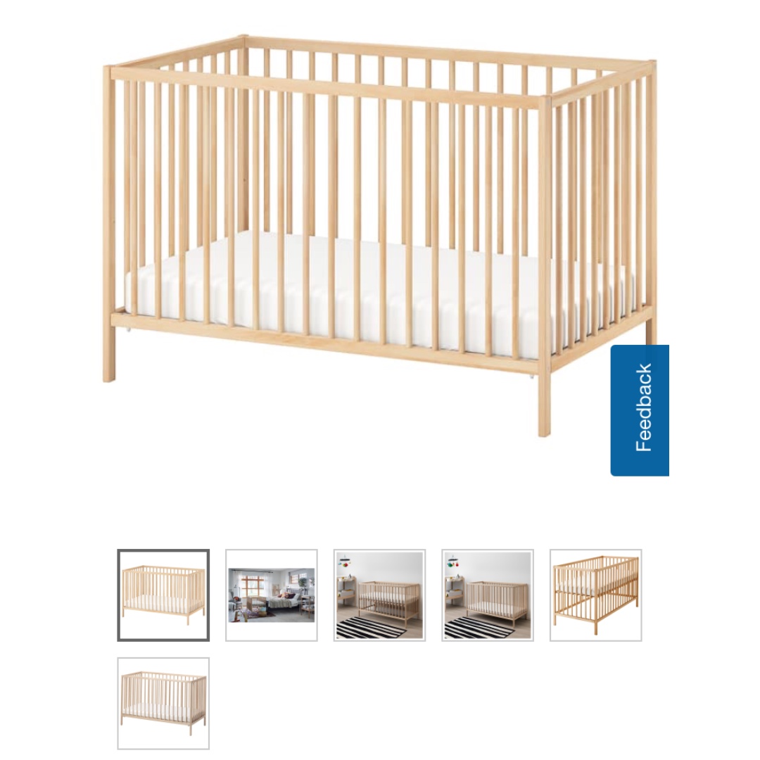 Ikea Baby Cot & Mattress, Babies & Kids, Baby Nursery & Kids Furniture, Cots & Cribs on Carousell