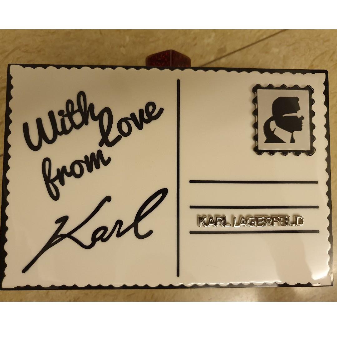 Karl lagerfeld postcard minaudiere store