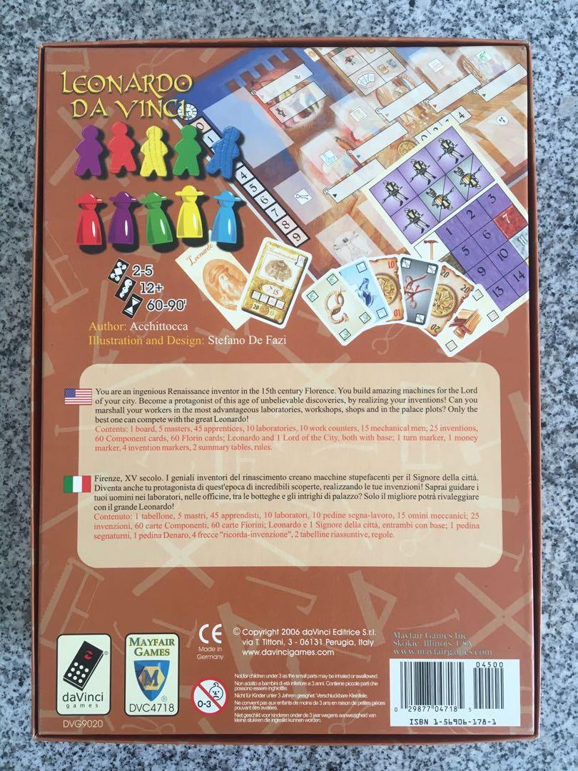 Leonardo Da Vinci Board Game Toys Games Board Games Cards On Carousell