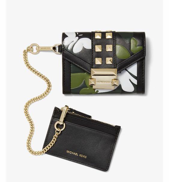 Whitney small leather chain wallet deals