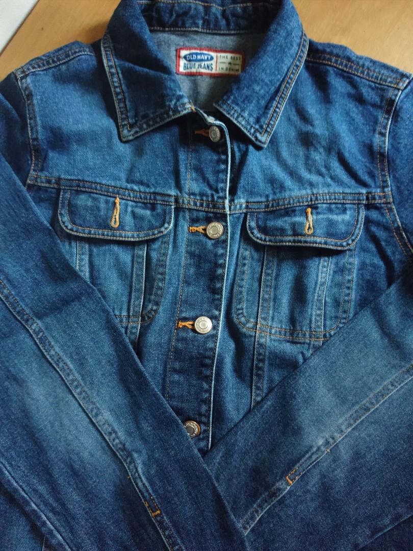 Old navy denim trucker jacket dark blue women