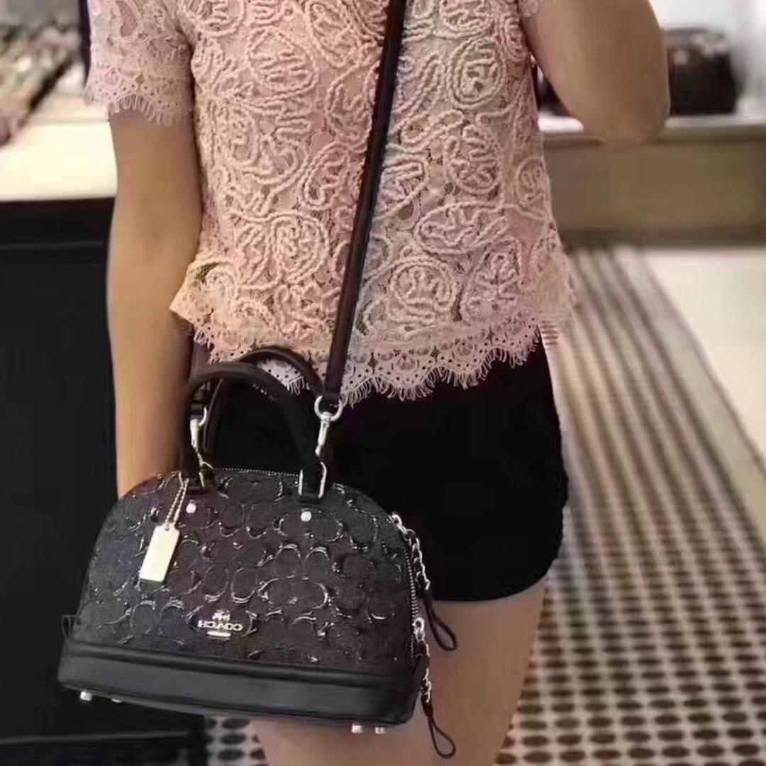 Coach mini sierra shop embossed