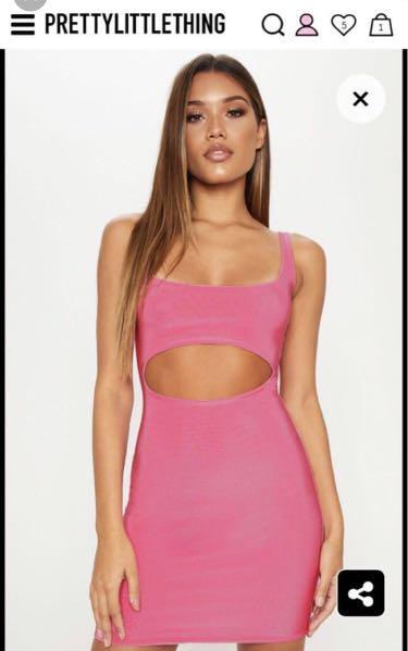 Pink cut out bodycon dress shop