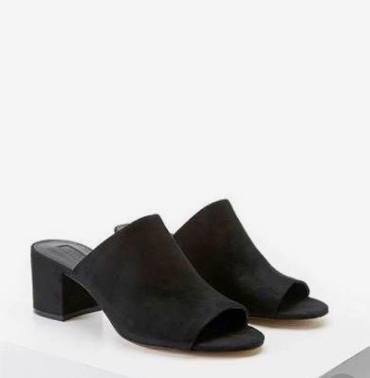 primark black block heel sandals