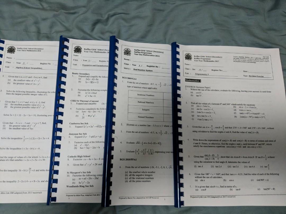 Practice./ papers 1 Girls\u0027 Revision Raffles / Math ... Exam Year 1 Math Exam ... Practice./ Year papers Girls\u0027 / Revision Raffles