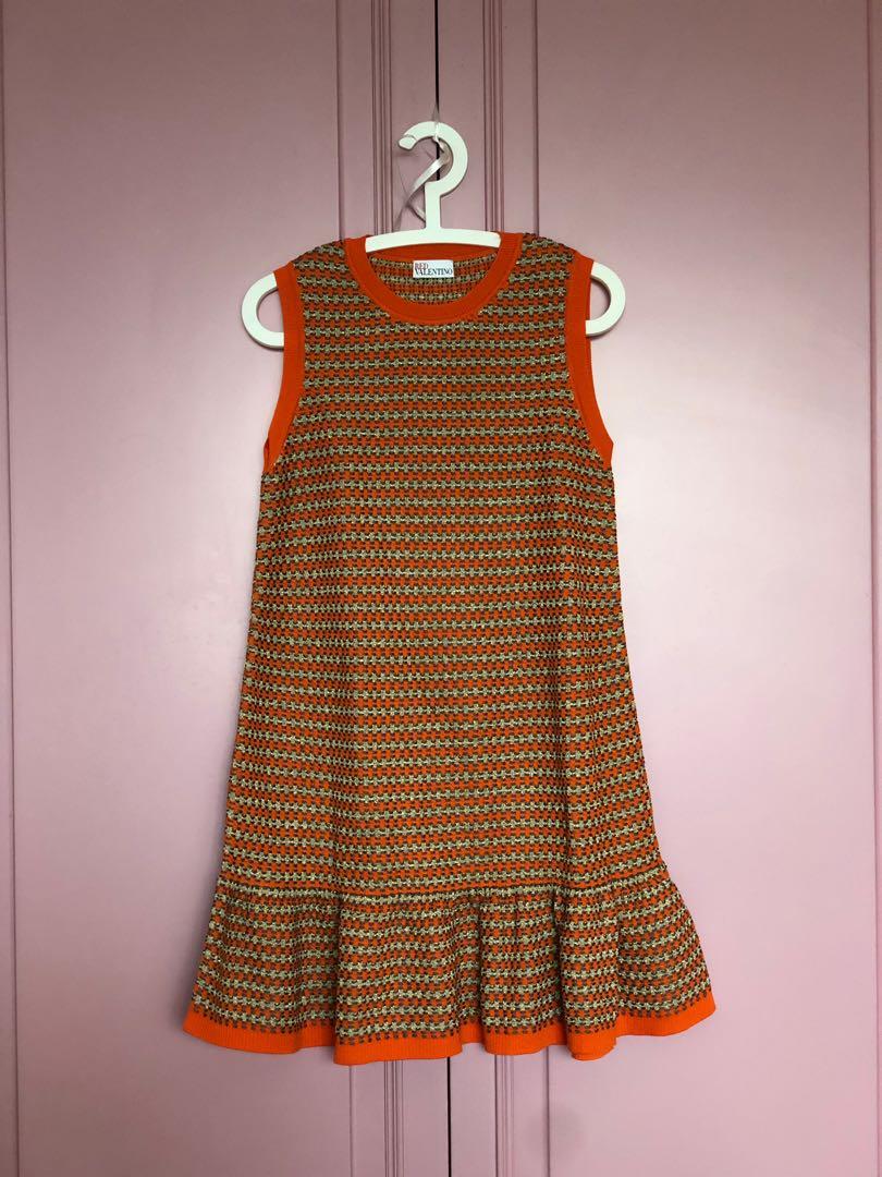 red and orange dress