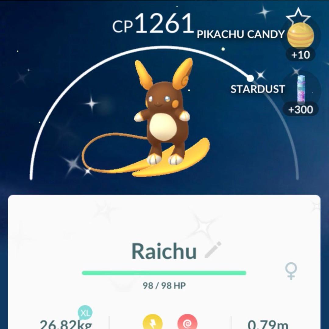 SHINY ALOLAN RAICHU Pokemon Go Alola, Video Gaming, Gaming