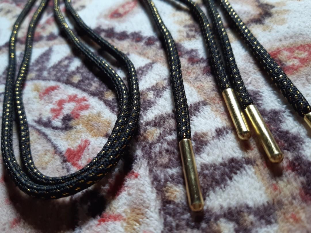 Shoelaces gold tip original, Men's Fashion, Activewear on Carousell