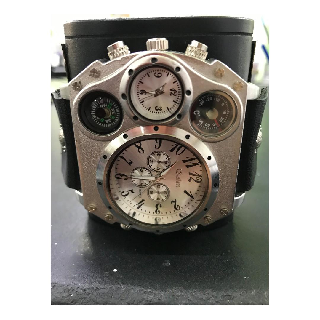 Steampunk leather sales cuff watch