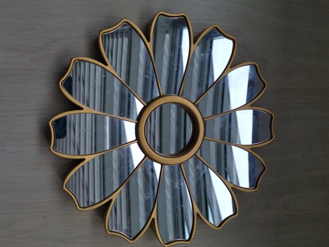 Sunflower mirror wall decor, Furniture & Home Living, Home Decor, Wall
