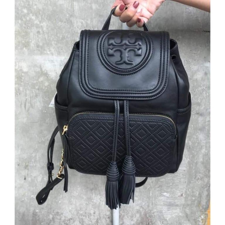 Tory Burch Fleming Leather Backpack - Black : Tory Burch