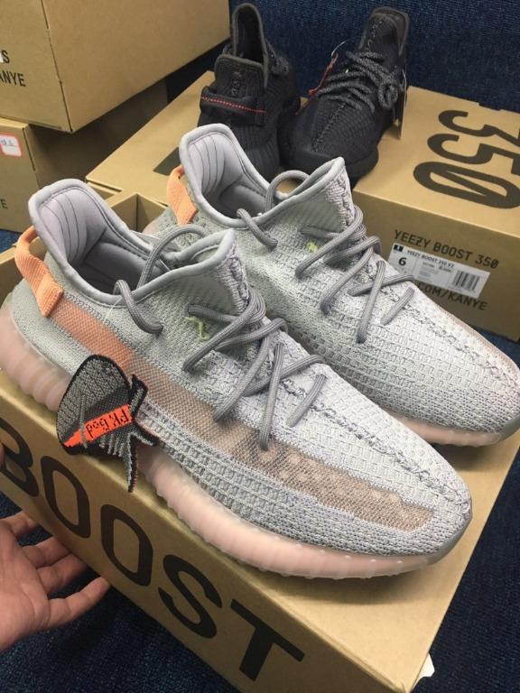 grey and orange yeezys