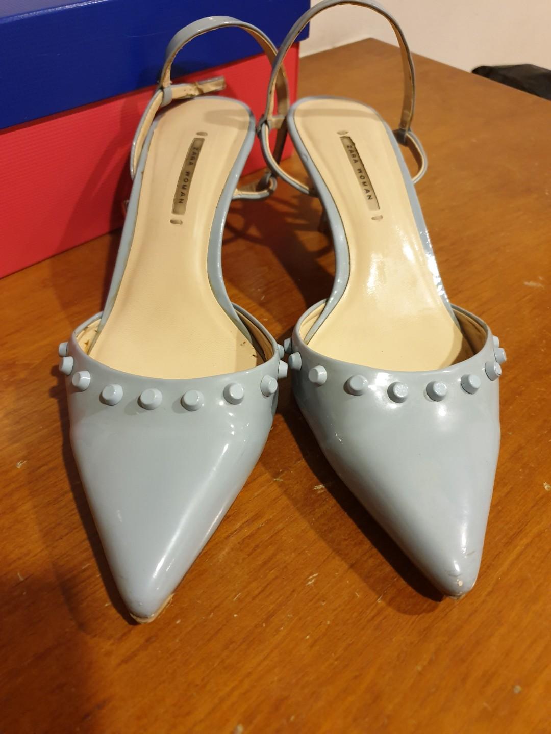 Zara Light Blue Heels, Women's Fashion 