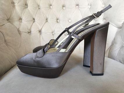 Prada silk grey dress shoes 39.5