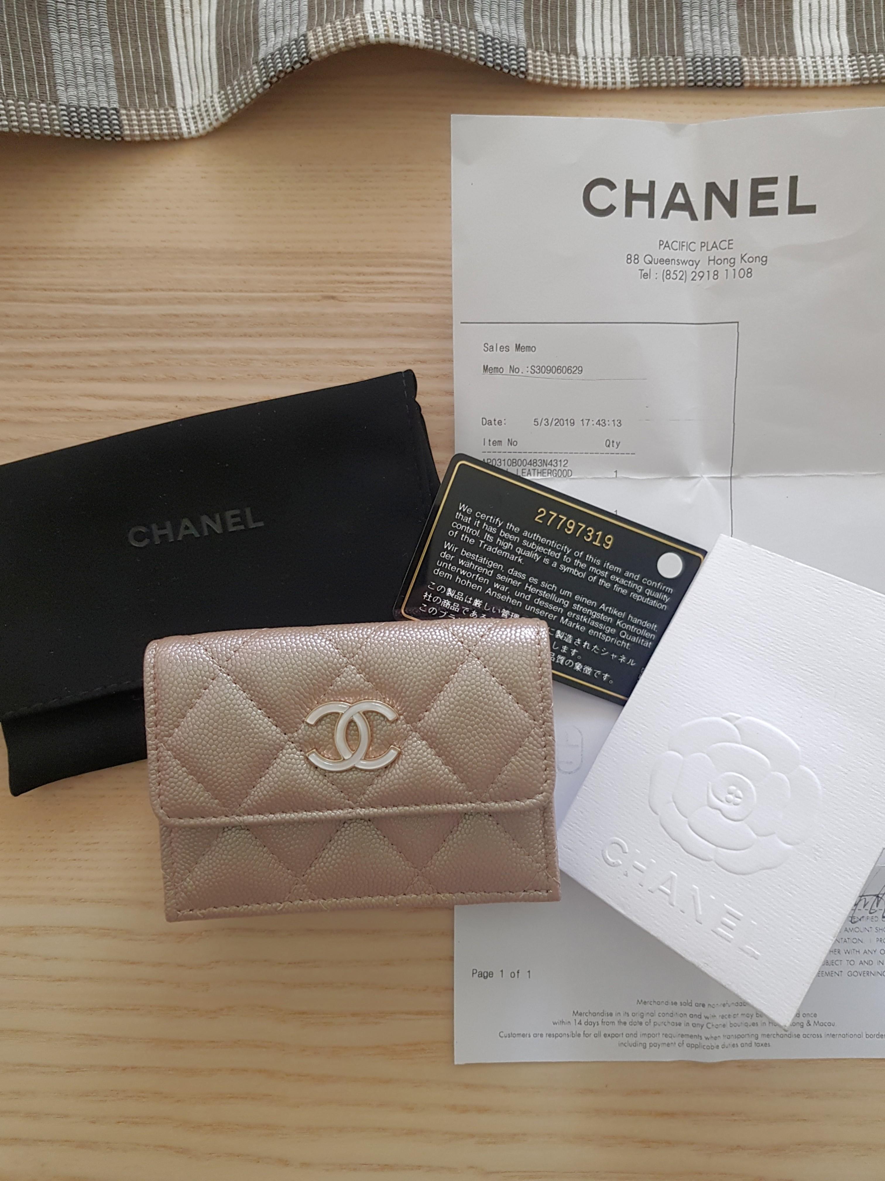 Beige chanel wallet sales